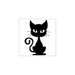 Sello De Caucho Halloween Black Cat Cute