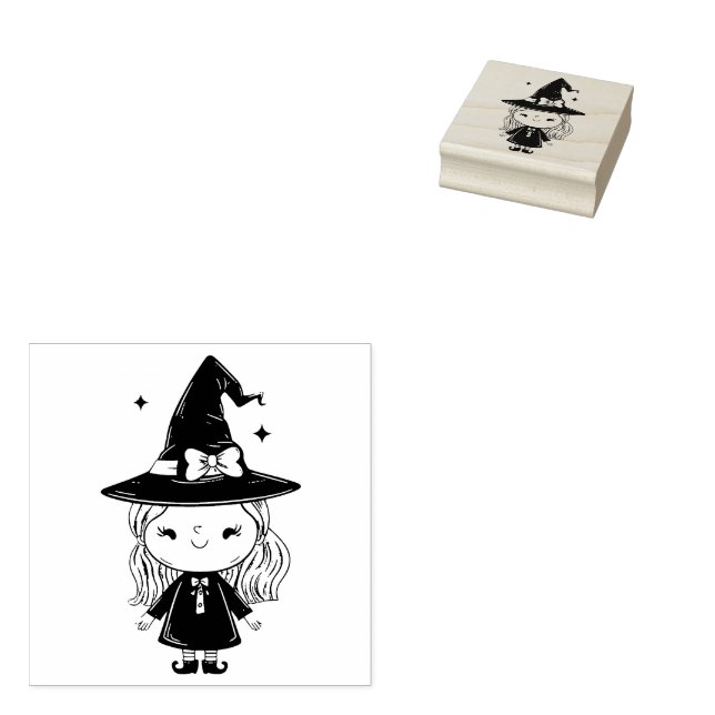Sello De Caucho Halloween de bruja linda (Sellado)
