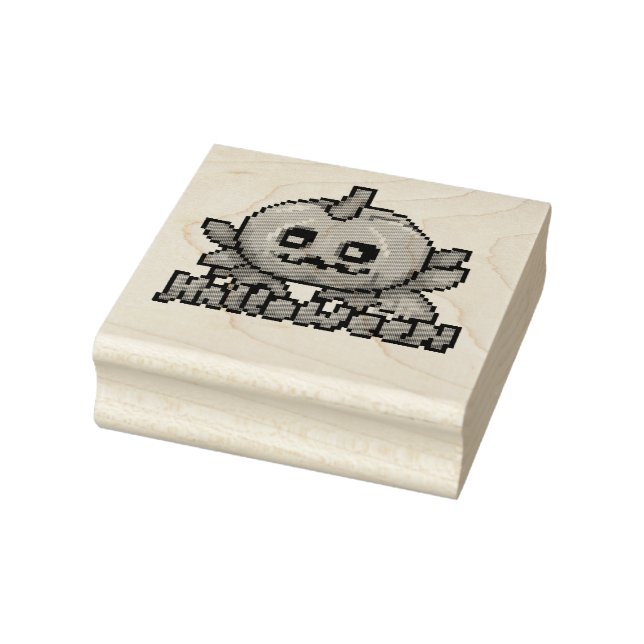 Sello De Caucho Halloween pumpkin, Pixel Art, Pixelart  (Sello)