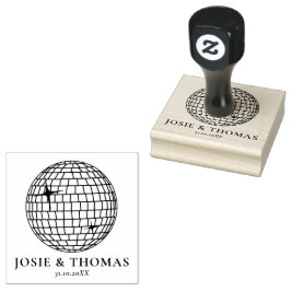 Sello De Caucho Halloween Retro Disco Ball Boda