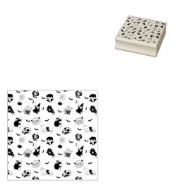 Sello De Caucho Halloween Spookan Cute Pattern Horror de vacacione