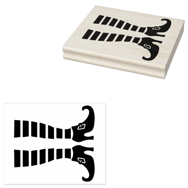 Sello De Caucho Halloween Witch's Legs Striped Stockings (Sellado)