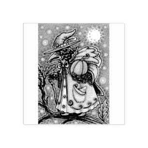 SELLO DE CAUCHO HALLOWS EVE BLACKBIRD WIZARD, HALLOWEEN RAVEN