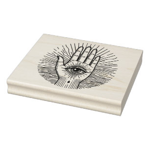 Sello De Caucho Hamsa Hand con ilustracion de arte visual