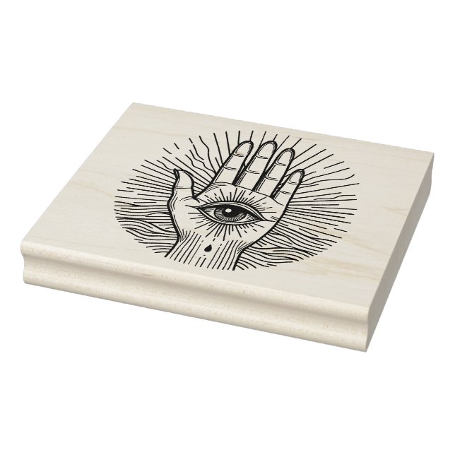 Sello De Caucho Hamsa Hand con ilustracion de arte visual (Sello)