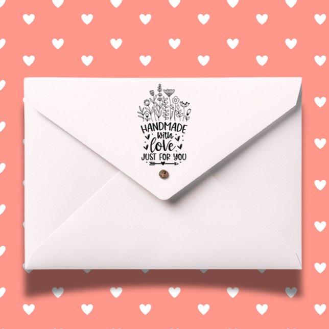 Sello De Caucho Hand Made with Love Wildflower (Add a heartfelt touch to your crafts with our Hand Made with Love Wildflower Rubber Stamp.)