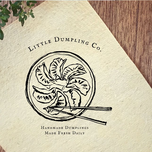 Sello De Caucho Handmade Dumplings Food Branding Rubber Stamp (Subido por el creador)