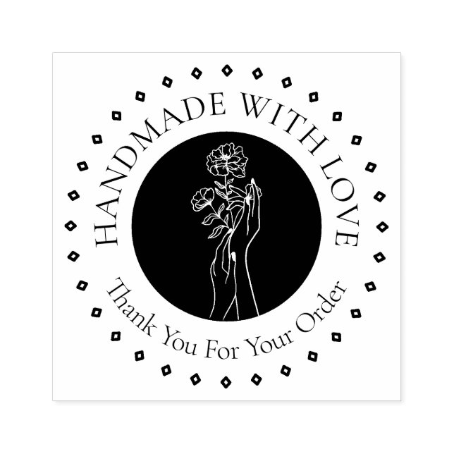 Sello De Caucho HandMade With Love Thank You (Impresión)
