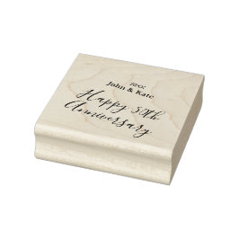 Sello De Caucho Happy 50th anniversary purple name year simple 