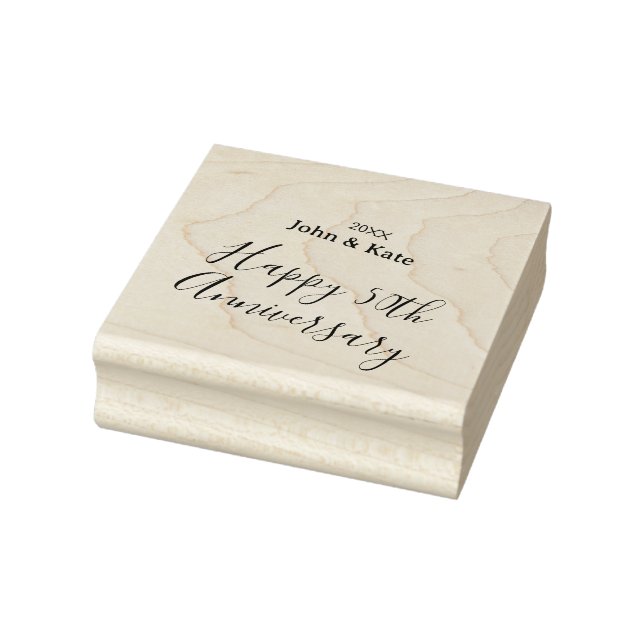 Sello De Caucho Happy 50th anniversary purple name year simple  (Sello)