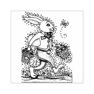 SELLO DE CAUCHO HARE DE LA PRIMAVERA ORIENTAL CAMINANDO POR EL BUN