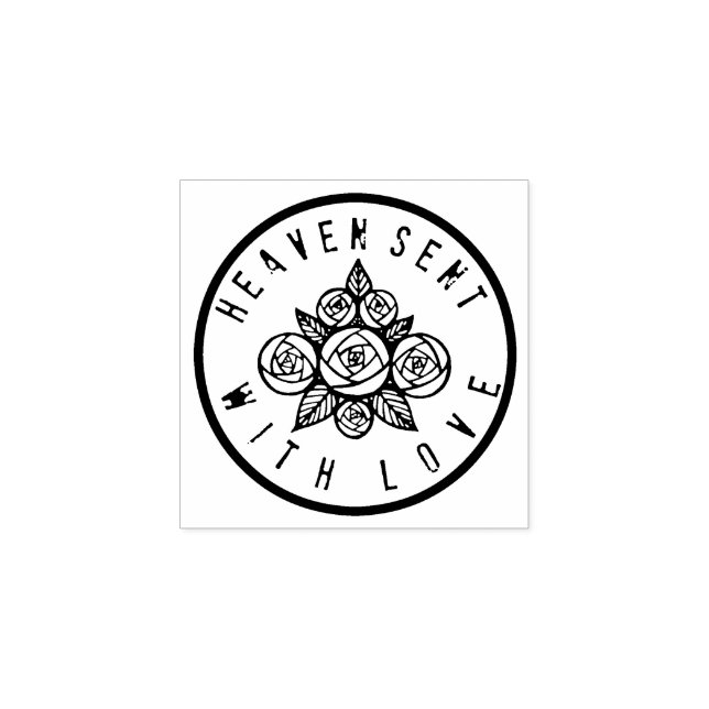 SELLO DE CAUCHO HEAVEN ENVIADO CON ROSAS AMANTES (Impresión)