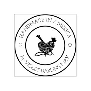 Sello De Caucho Hecha a mano - Tejido cardíaco o Artesanía Yarn