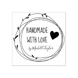 Sello De Caucho Hecho a mano con amor personalizado