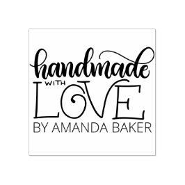 Sello De Caucho Hecho a mano con amor - Personalizado