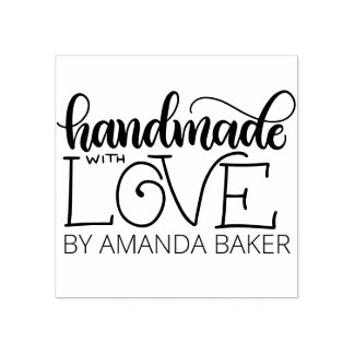 Sello De Caucho Hecho a mano con amor - Personalizado