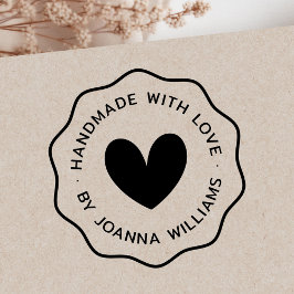 Sello De Caucho Hecho a mano con amor por nombre personalizado bor