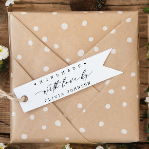 Sello De Caucho Hecho a mano con amor Script Heart Personalizado