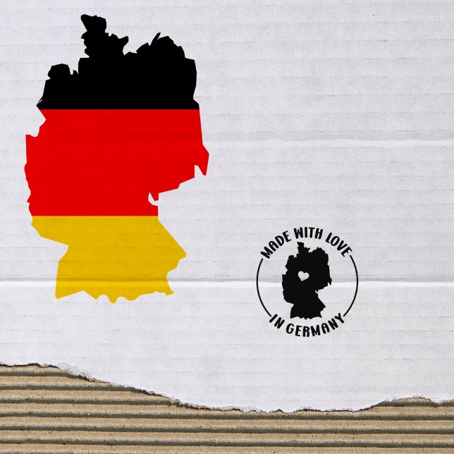 Sello De Caucho Hecho con amor en Alemania, pequeñas empresas, (Subido por el creador)