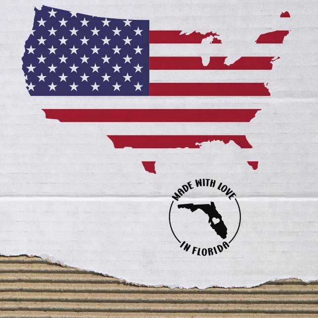 Sello De Caucho Hecho con amor en Florida, pequeñas empresas, (Subido por el creador)