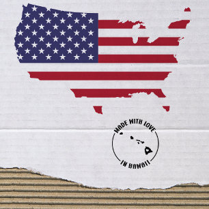 Sello De Caucho Hecho con amor en Hawaii, pequeñas empresas,