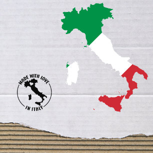 Sello De Caucho Hecho con amor en Italia, pequeñas empresas,
