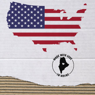 Sello De Caucho Hecho con amor en Maine, pequeñas empresas,