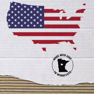 Sello De Caucho Hecho con amor en Minnesota, pequeñas empresas,