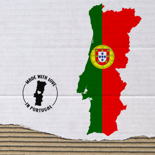 Sello De Caucho Hecho con amor en Portugal, pequeñas empresas,