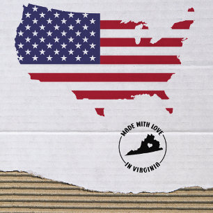 Sello De Caucho Hecho con amor en Virginia, Pequeña Empresa,