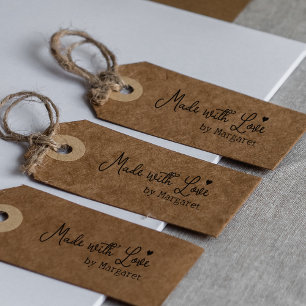 Sello De Caucho Hecho con amor, firma Minimalista Personalizado