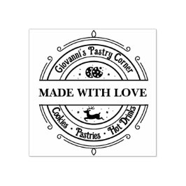 Sello De Caucho Hecho con amor Rojo Retro Moderno