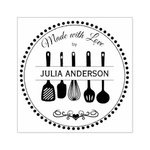 Sello De Caucho Hechos con amor Utensilios de cocina