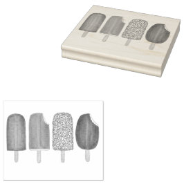Sello De Caucho Helado Cream Pops Barras Popsicle Creamsicle Fudge