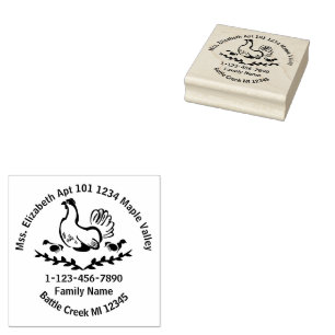 Sello De Caucho Hen con información de contacto en el hogar de la 