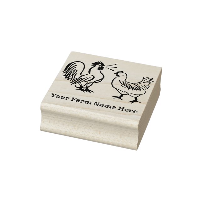 Sello De Caucho Hen personalizado y granja de gallos (Sello)