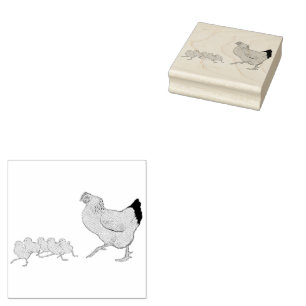 Sello De Caucho Hen y su Ilustracion de pollo