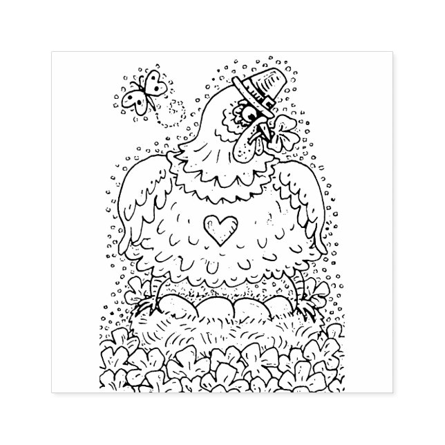 SELLO DE CAUCHO HENES IRLANDESES DIVERSOS, HUEVOS Y VERGÜENZAS CUT (Impresión)