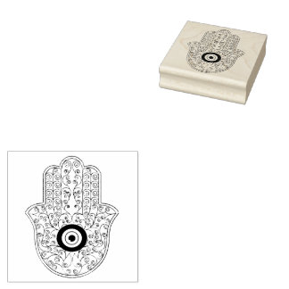 Sello De Caucho Henna hamsa Wood Art Stamp
