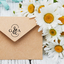 Sello De Caucho Hermoso Ampersand 2 Monograma inicial