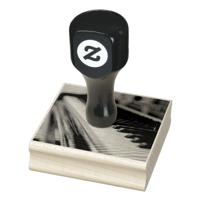 Sello De Caucho Hermoso diseño de piano (Sello)
