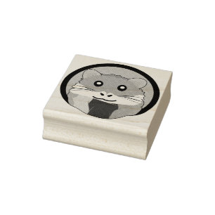 Sello De Caucho Hermoso hámster personalizado con una bufanda mult