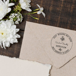 Sello De Caucho Hermoso nombre y dirección vintage floral