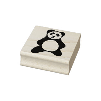 Sello De Caucho Hermoso oso azul panda