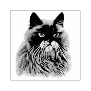 Sello De Caucho Hermoso retrato persa de gato