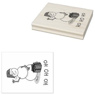 Sello De Caucho Ho Ho Ho Ho Ho Feliz Navidad Santa Cute Snowman