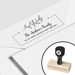 Sello De Caucho Hoja de nombre de familia botánica minimalista