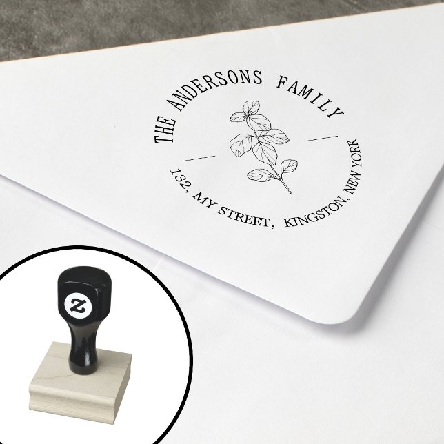 Sello De Caucho Hoja de nombres rústicos botánicos (Subido por el creador)