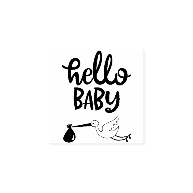 Sello De Caucho Hola Ducha de Bebé (Impresión)