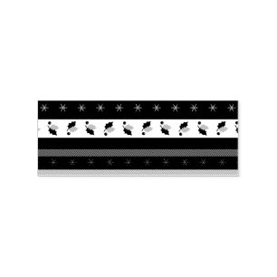 Sello De Caucho Holly Berries Snowflakes Border Stamp